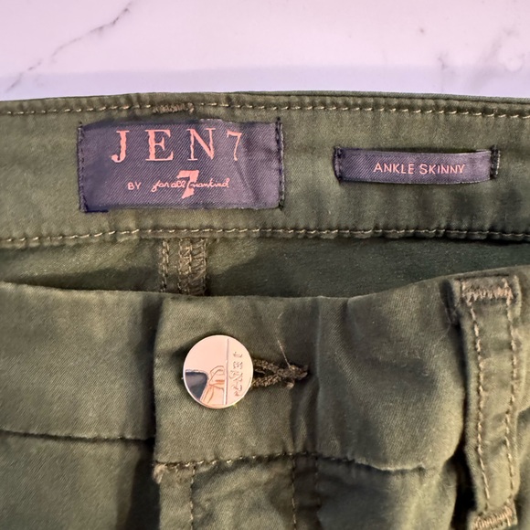 Jen7 by 7 For All Mankind NWT Military Ankle Skinny Jeans Olive 14 - Picture 7 of 10